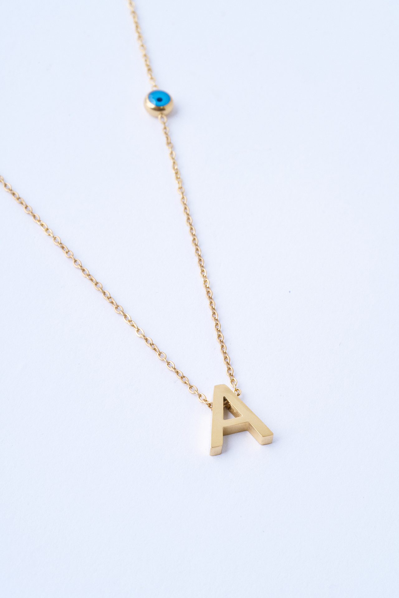 A Harfli Çelik Kolye