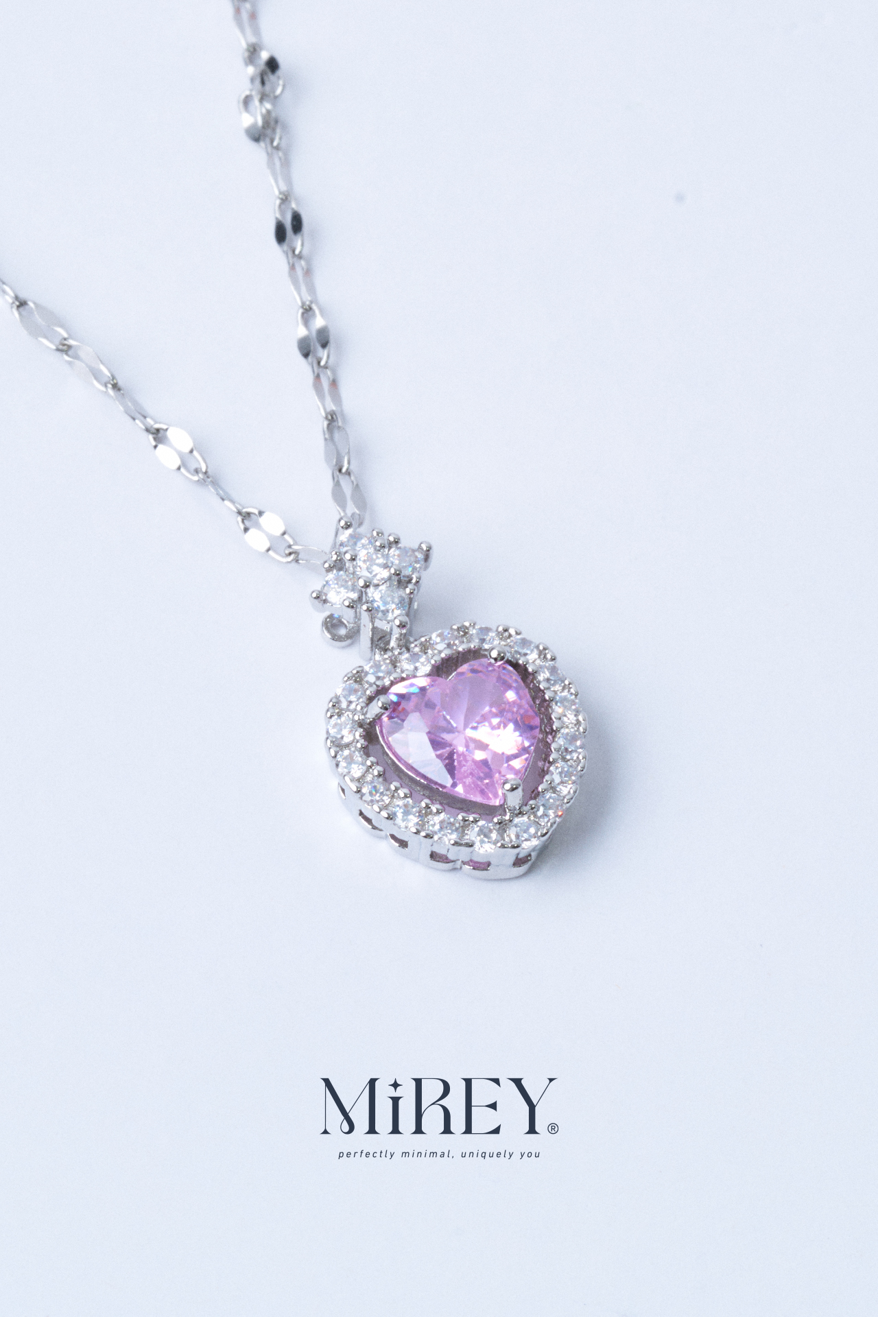 Amethyst Heart Çelik Kolye