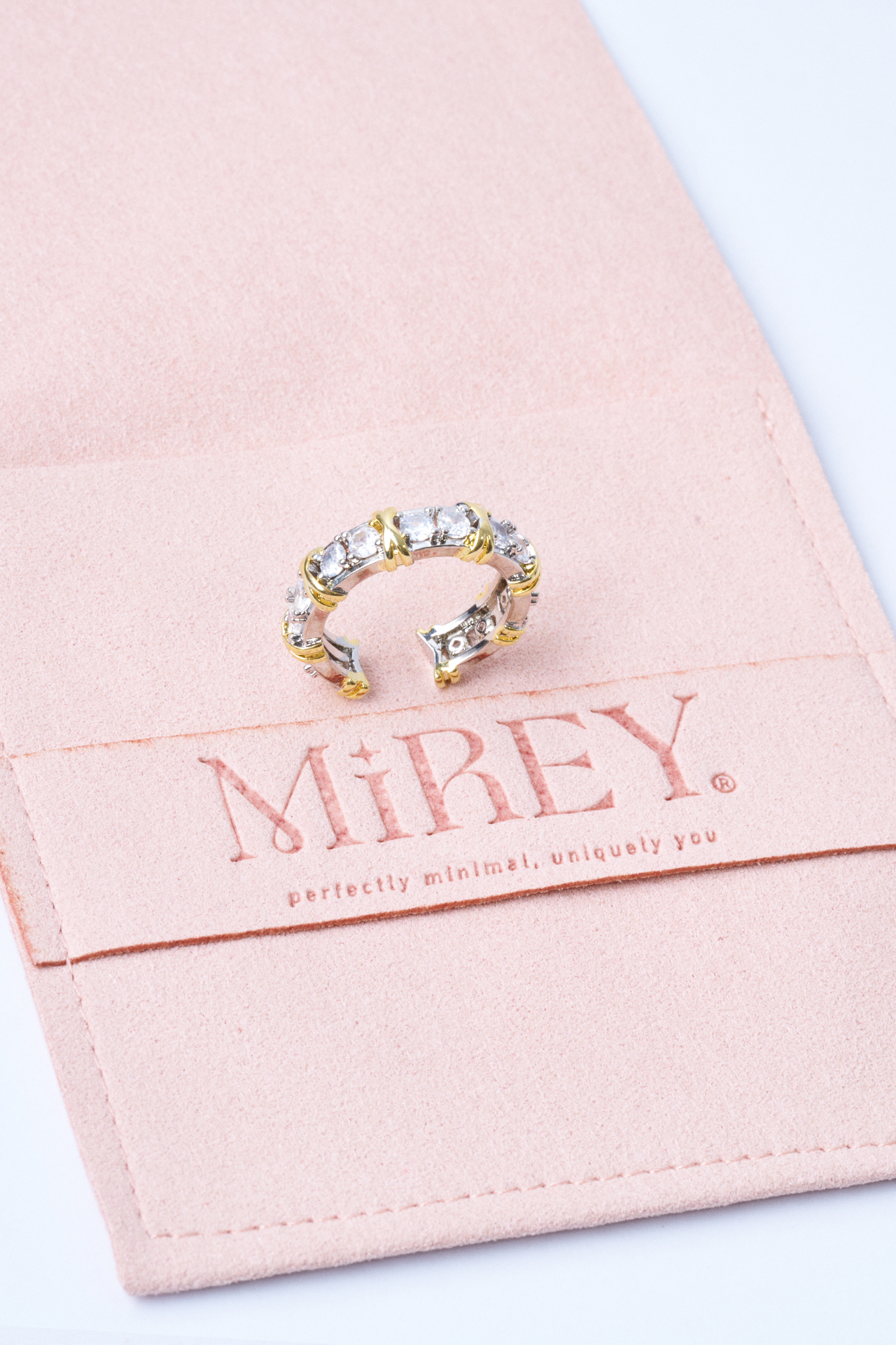 Aquetta Gold-Silver Ayarlanabilir Çelik Yüzük - 6