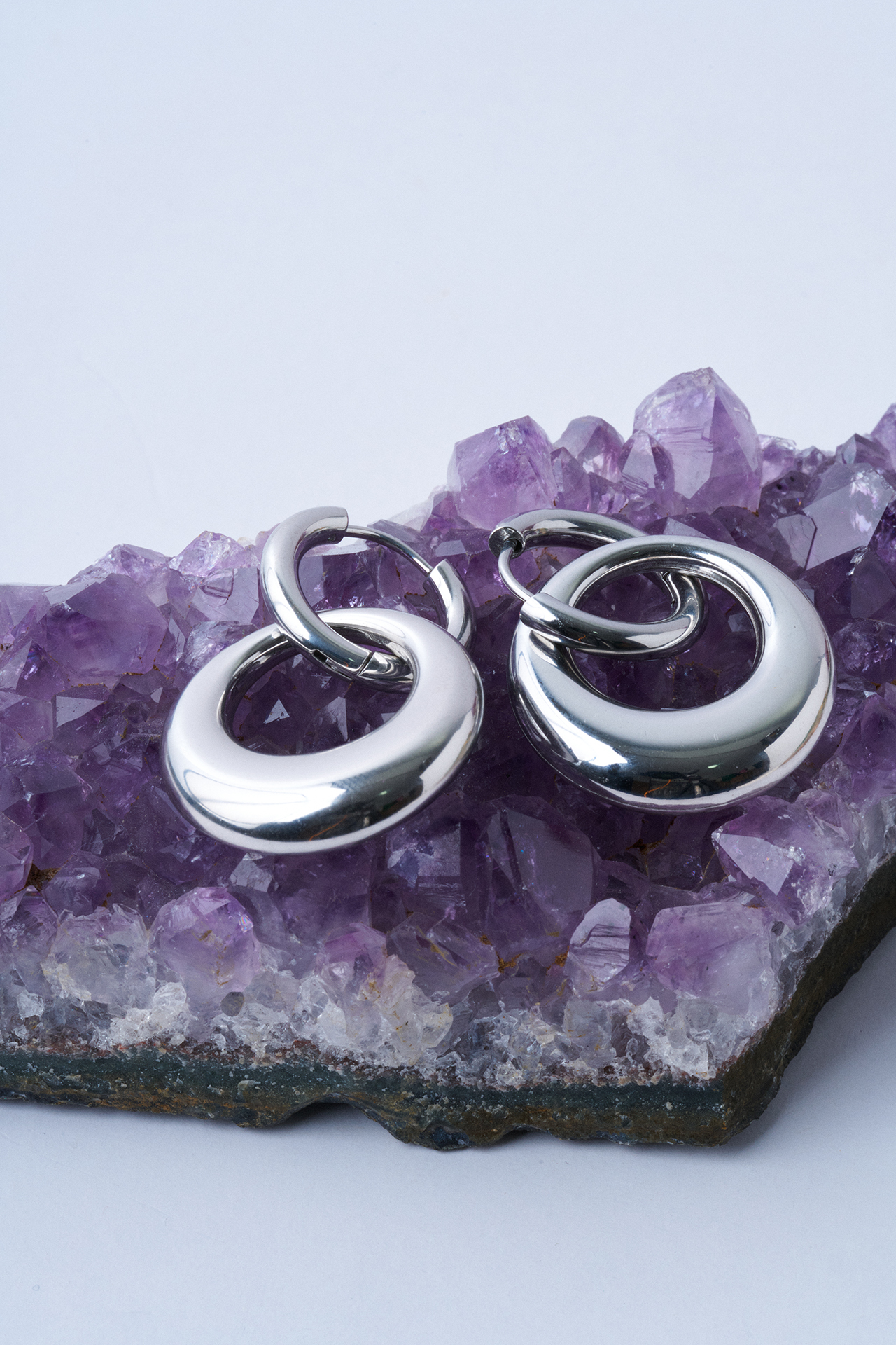 Double Circle Çelik Küpe - Mirey (1)