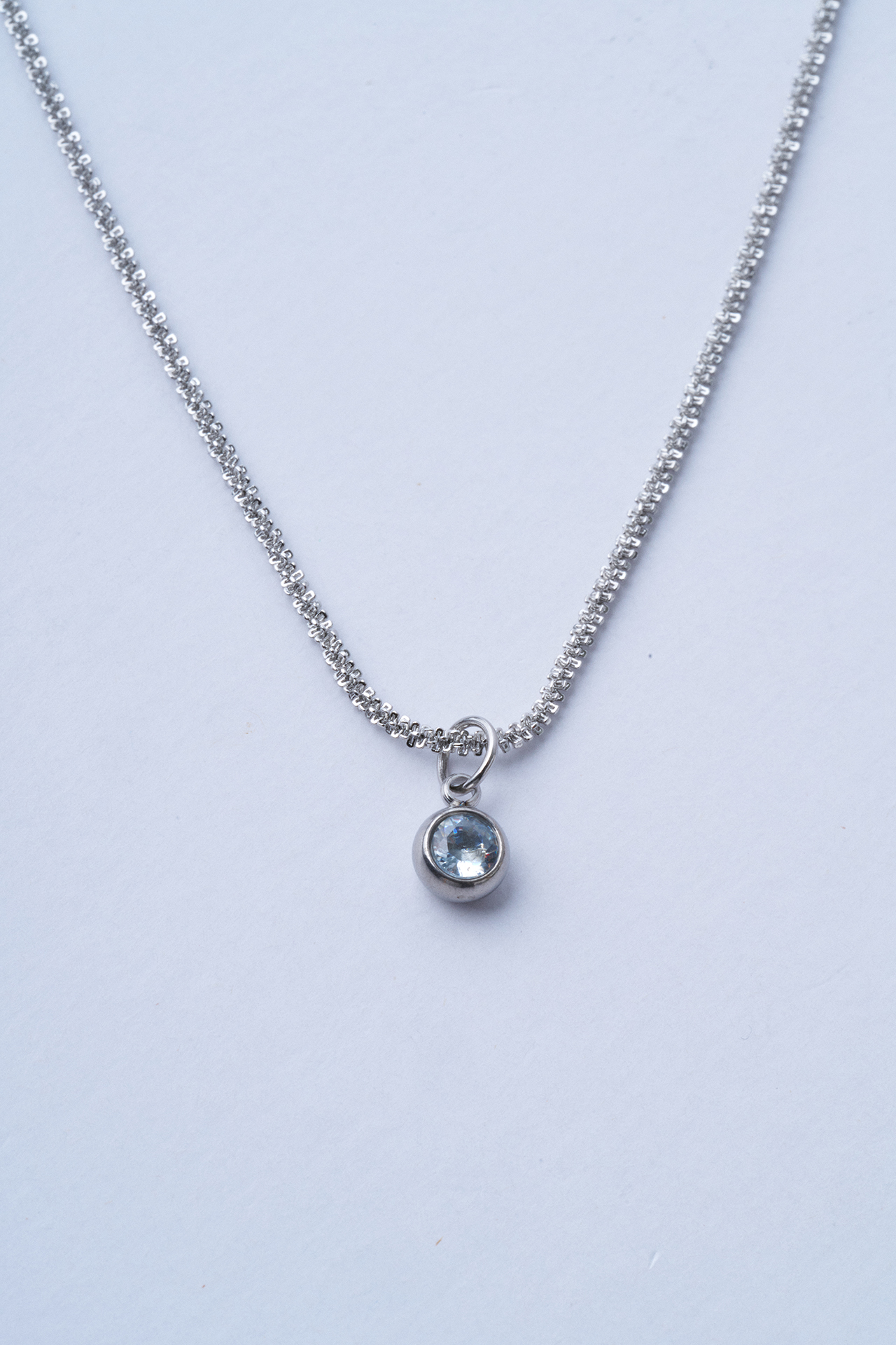 Droplet Silver Çelik Kolye - Mirey (1)