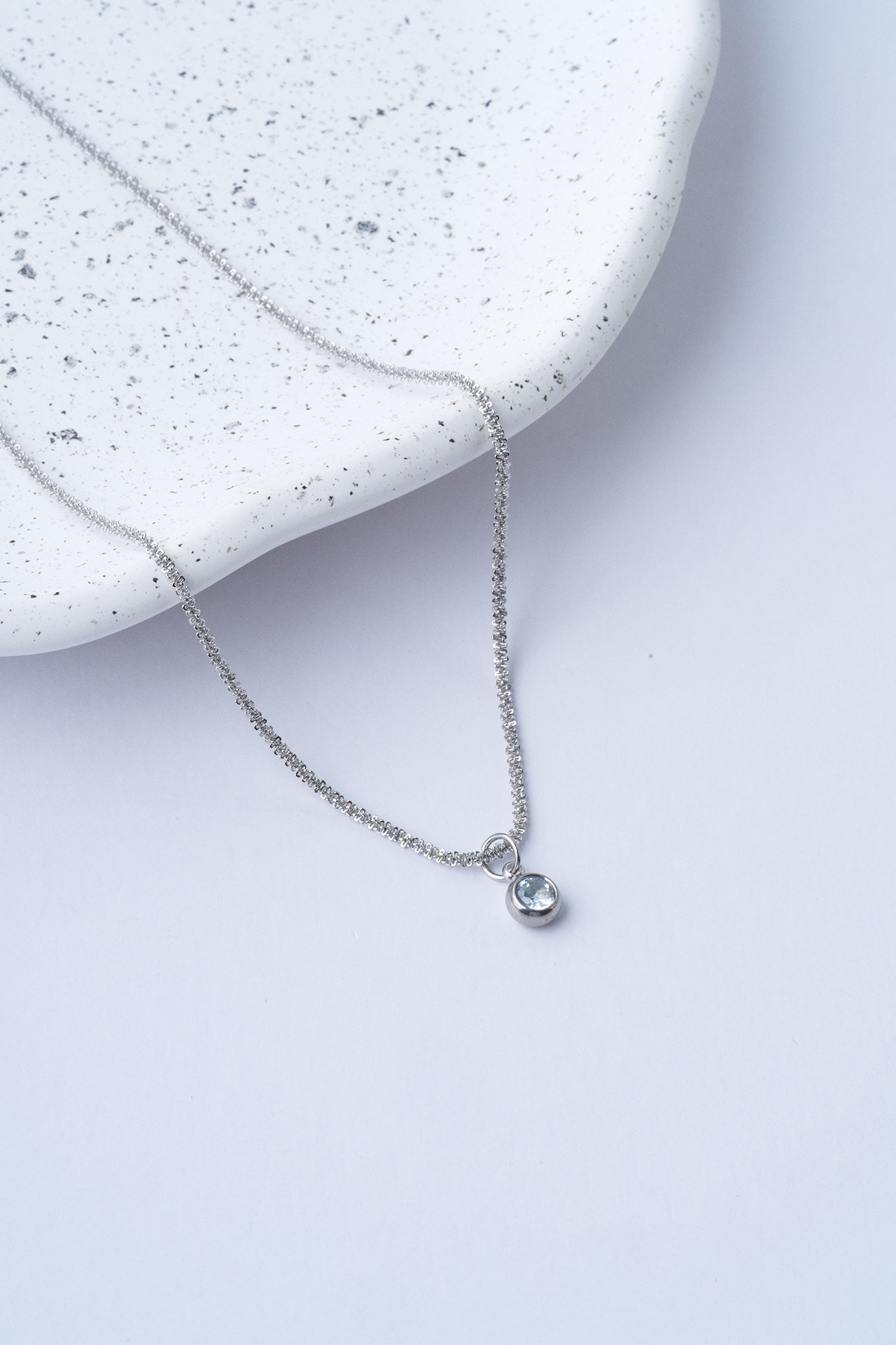 Droplet Silver Çelik Kolye - Mirey (1)