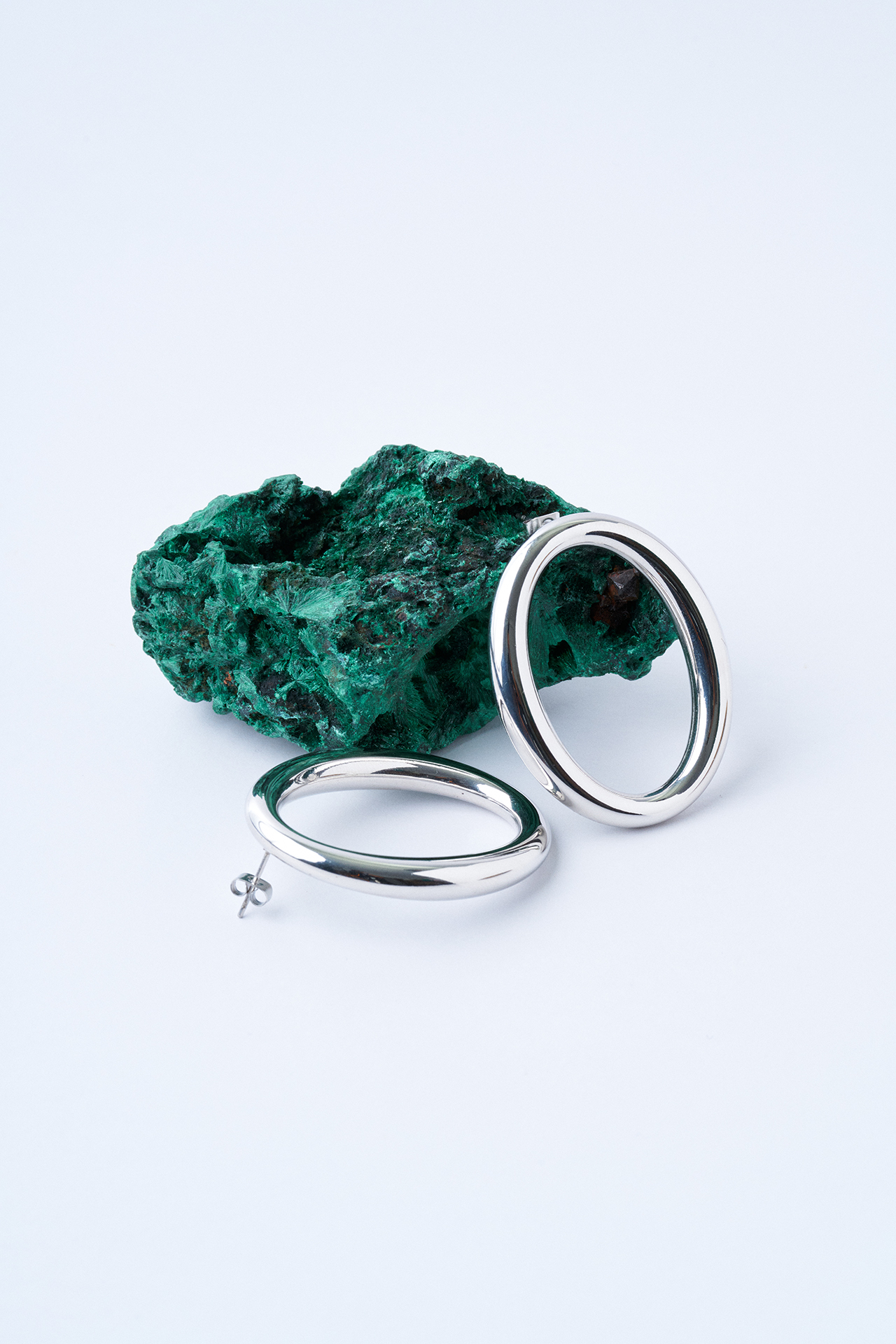 Ellipse Silver Çelik Küpe - Mirey (1)