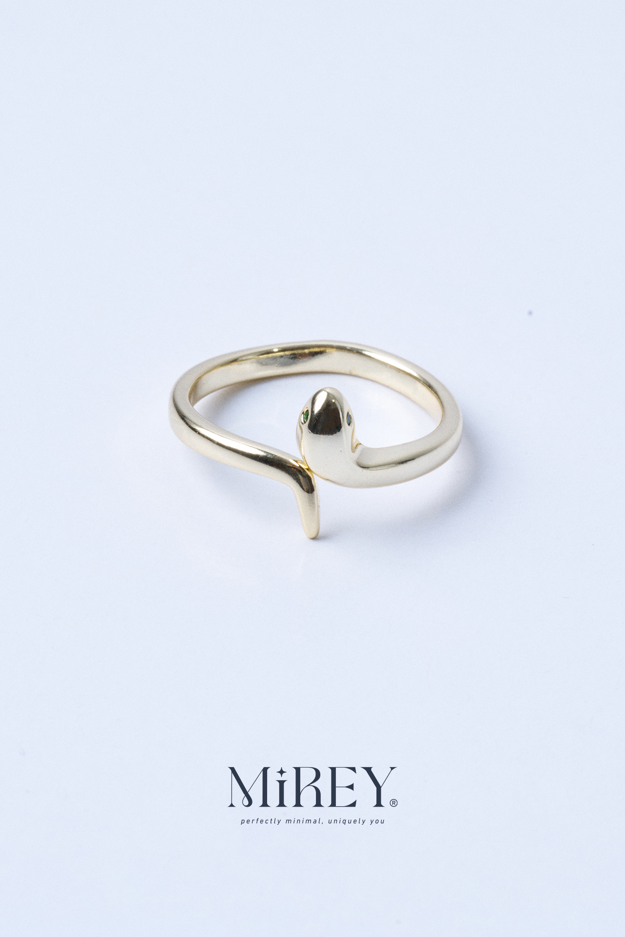 Gold Snake Ayarlanabilir Çelik Yüzük - Mirey