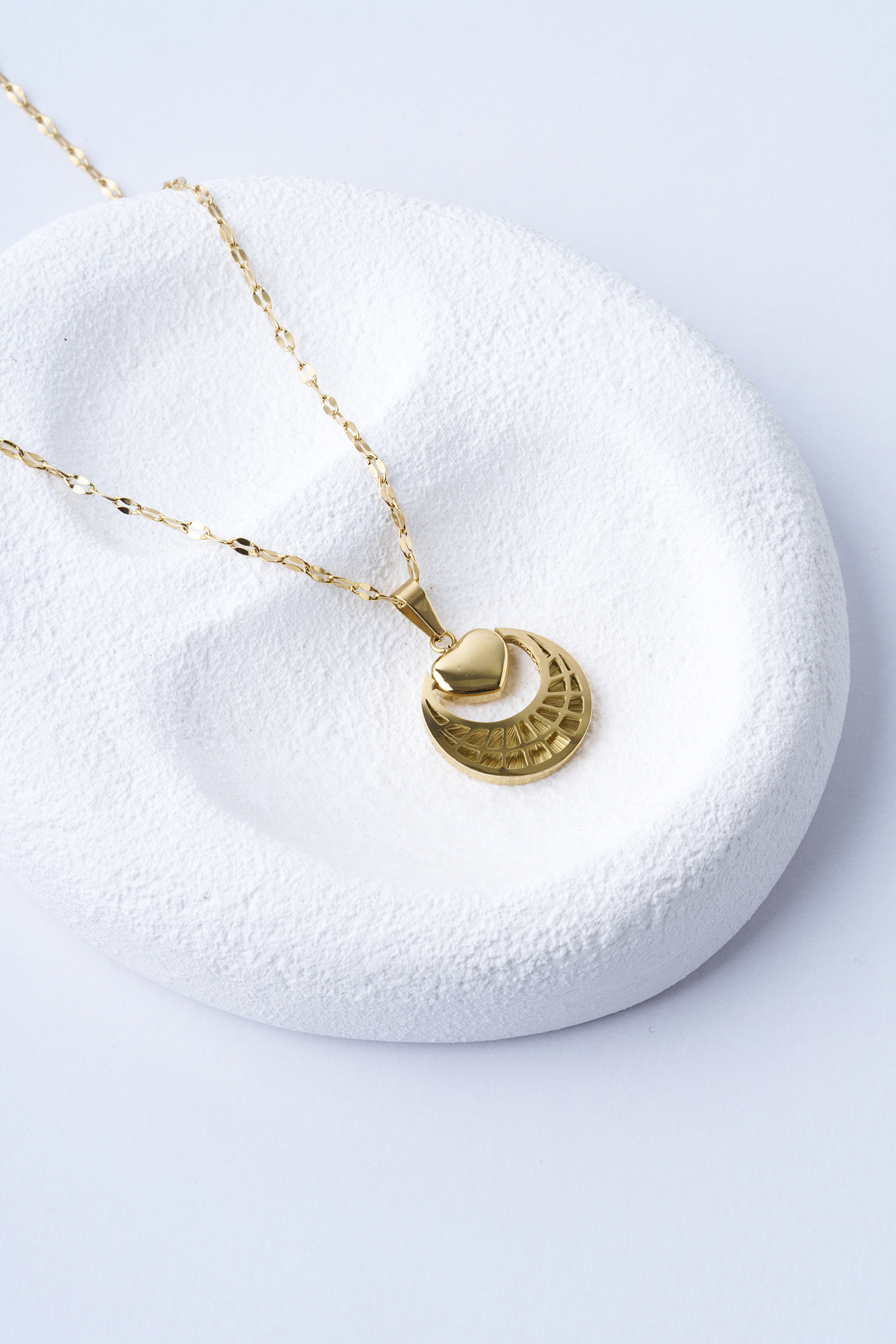 Heart Moon Çelik Kolye - Mirey (1)