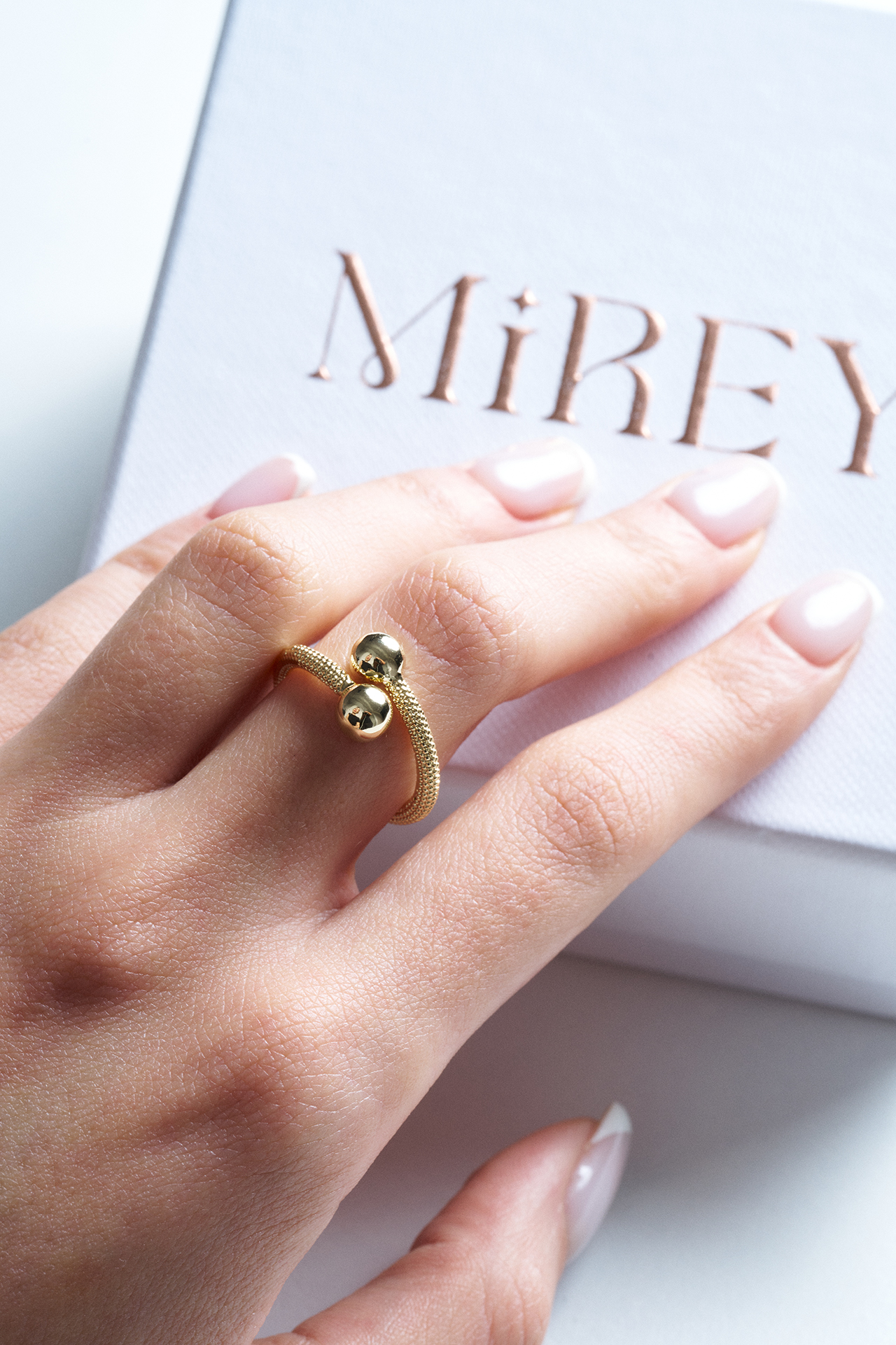 Magnet Ball Gold Ayarlanabilir Çelik Yüzük - 2