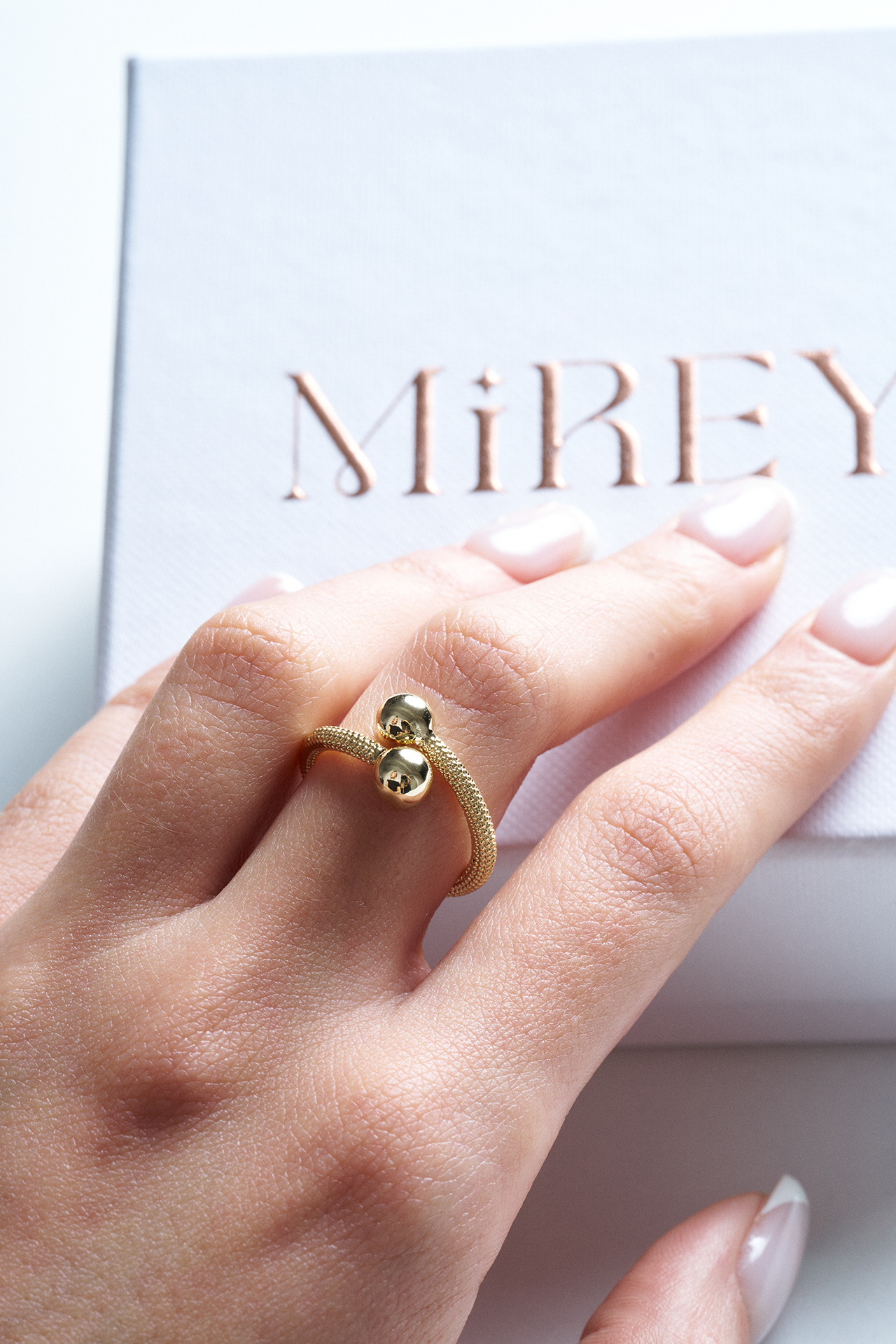 Magnet Ball Gold Ayarlanabilir Çelik Yüzük - 3