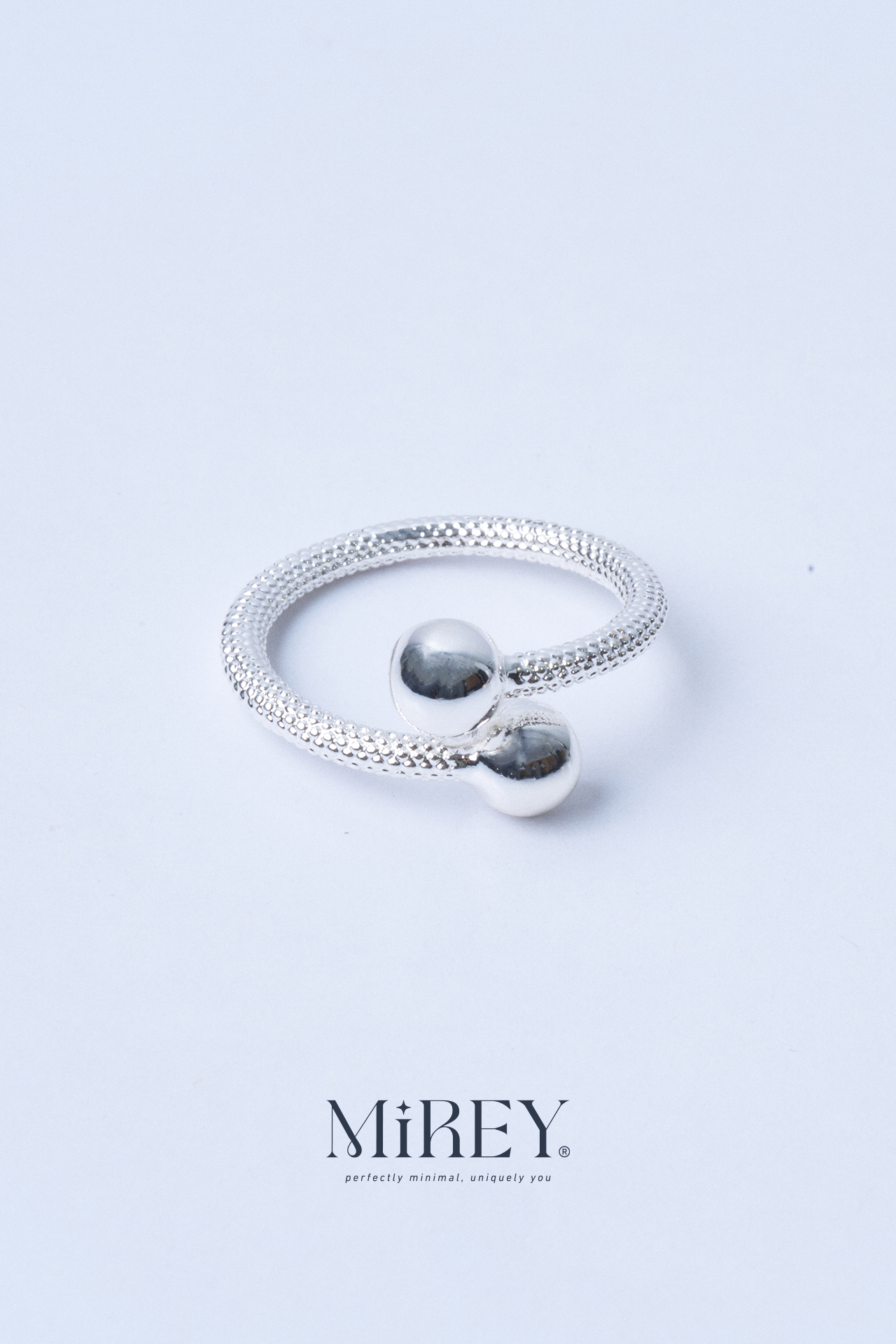 Magnet Ball Silver Ayarlanabilir Çelik Yüzük - Mirey