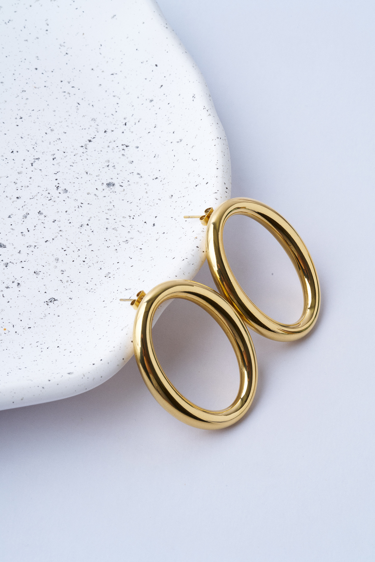 Ellipse Gold Çelik Küpe - Mirey (1)