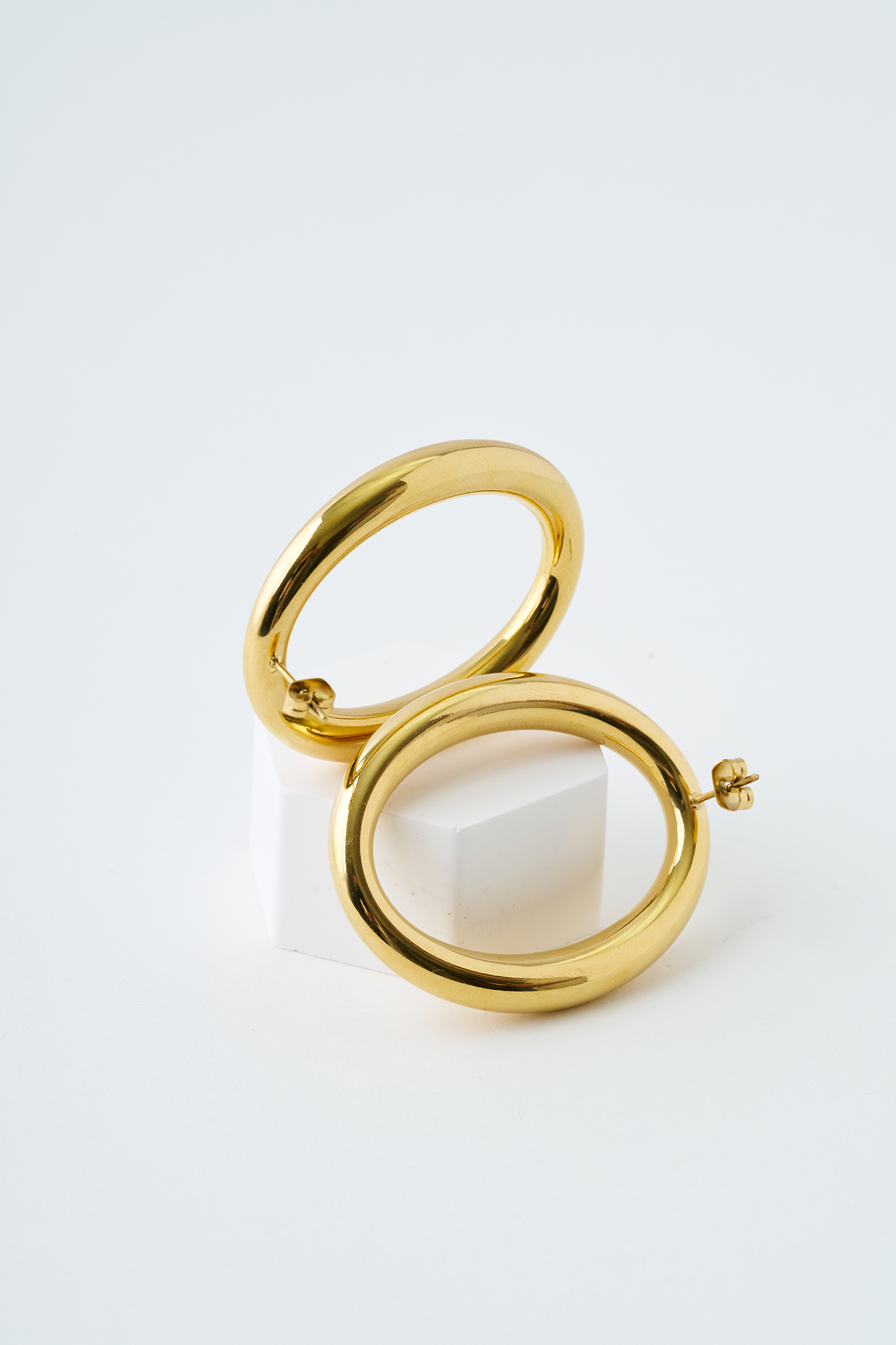 Ellipse Gold Çelik Küpe - Mirey (1)