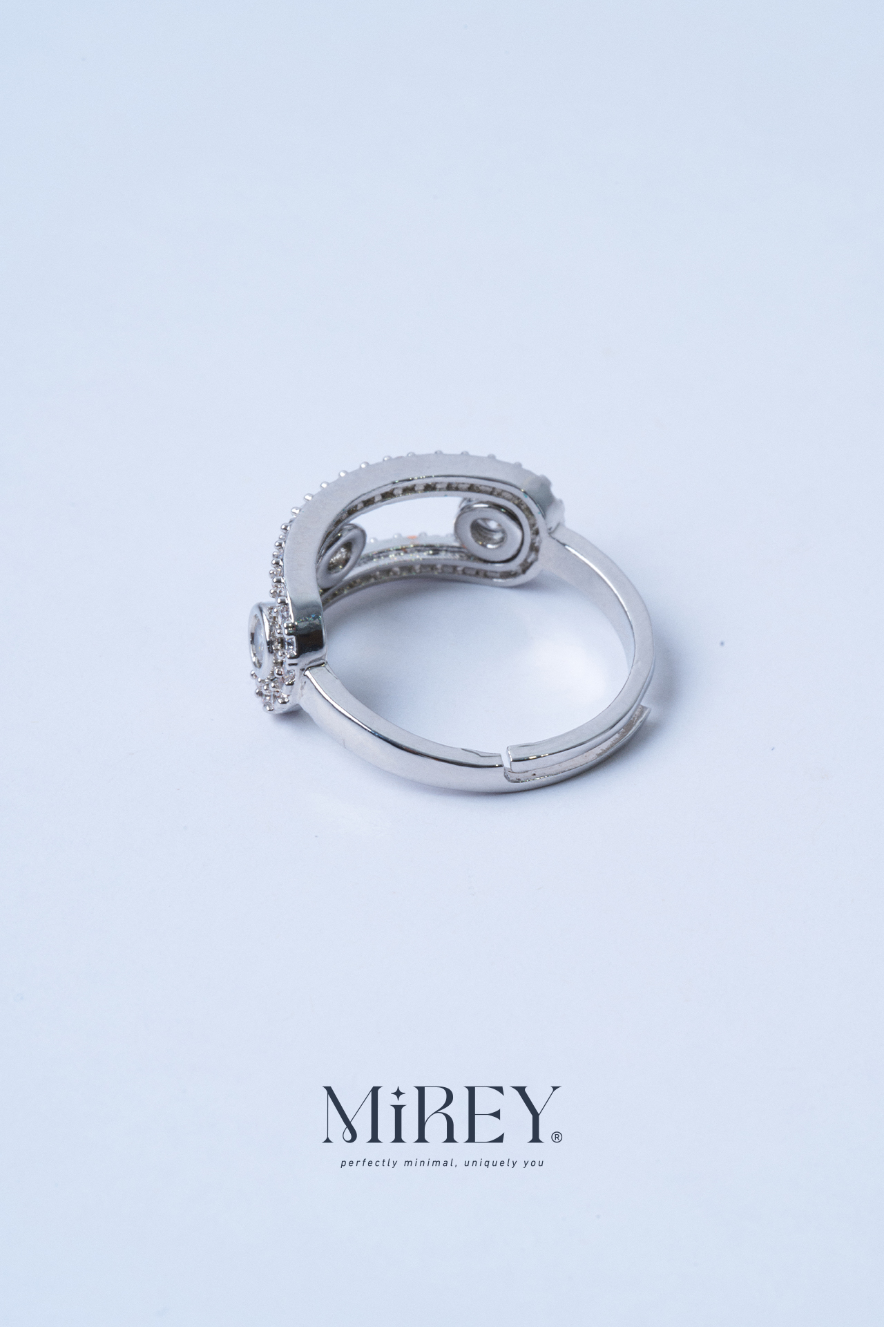 Oynayan Taşlı Ayarlanabilir Çelik Yüzük - 4