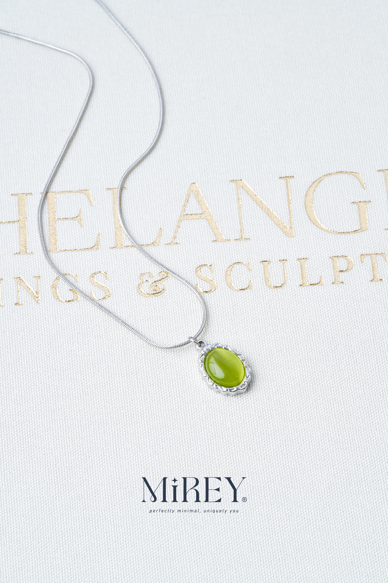 Retro Green Çelik Kolye - 4