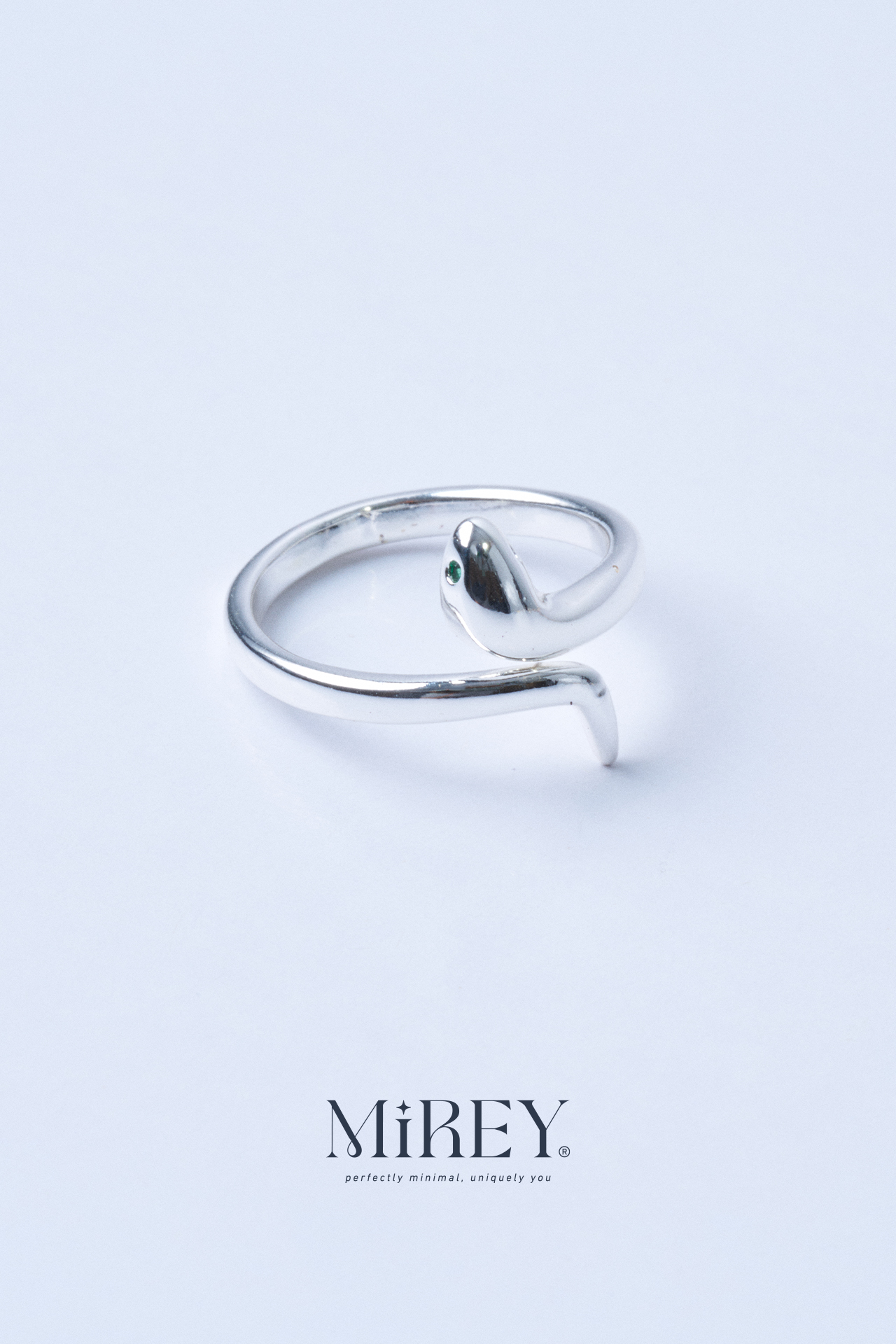 Silver Snake Ayarlanabilir Çelik Yüzük - Mirey